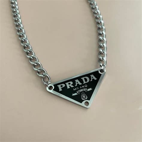 Prada necklace triangle pendant